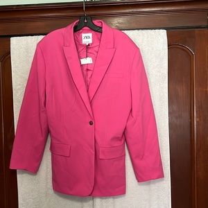 Zara NWT Bloggers Favorite Pink Oversized Blazer Size Large